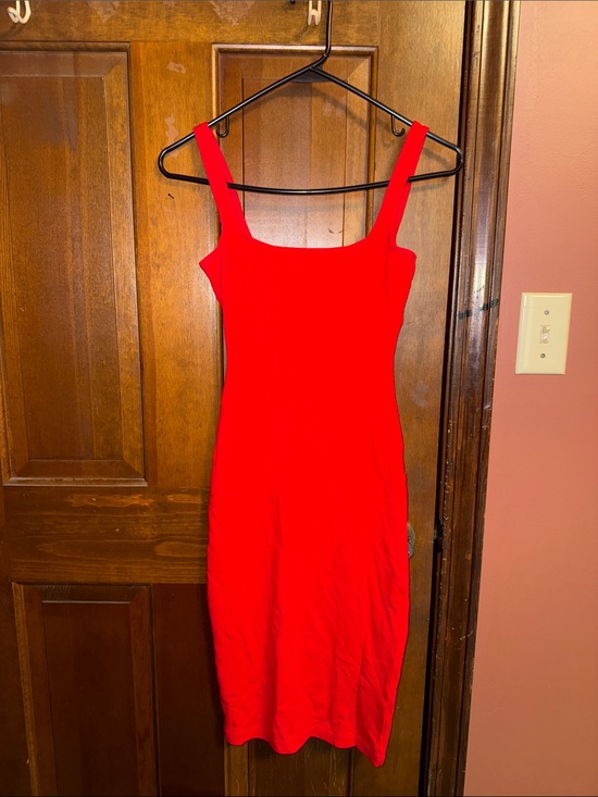 American Apparel Dresses & Skirts - American Apparel Red Square-Neck Midi Bodycon Dress
